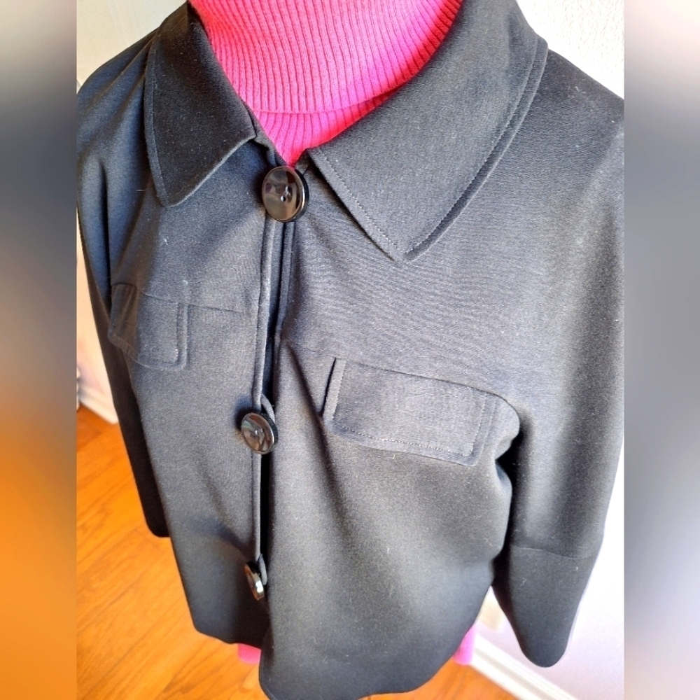 Black Blazer with Pink Sweater